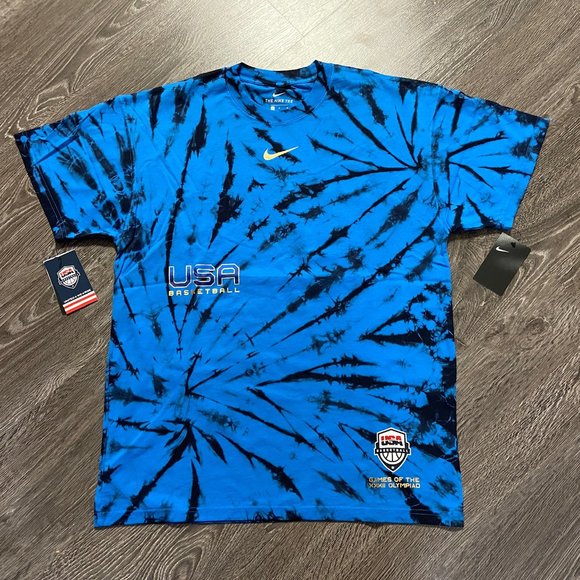 Nike Team USA Basketball Olympics Courtside Tie-Dye T-Shirt Men CT9044-451 - Picture 1 of 13